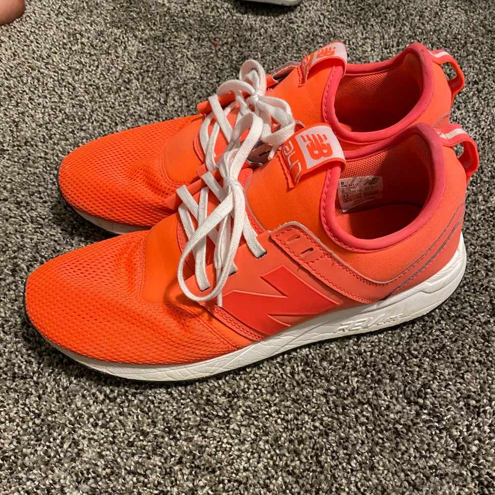 Hot pink/ orange new balance shoes